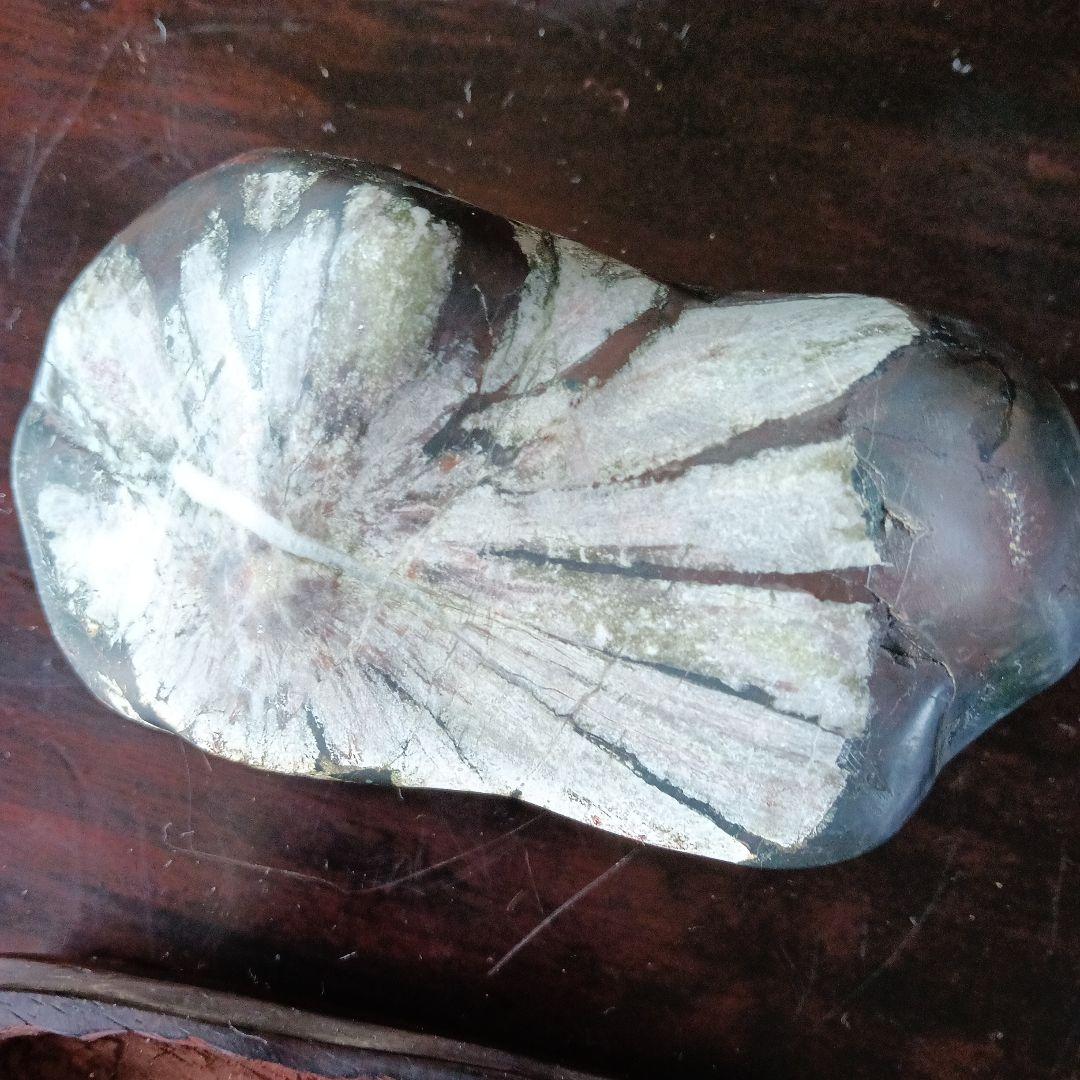 菊花石　天然石 インテリア置物 木製台座付き