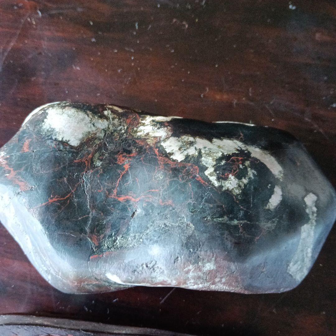 菊花石　天然石 インテリア置物 木製台座付き