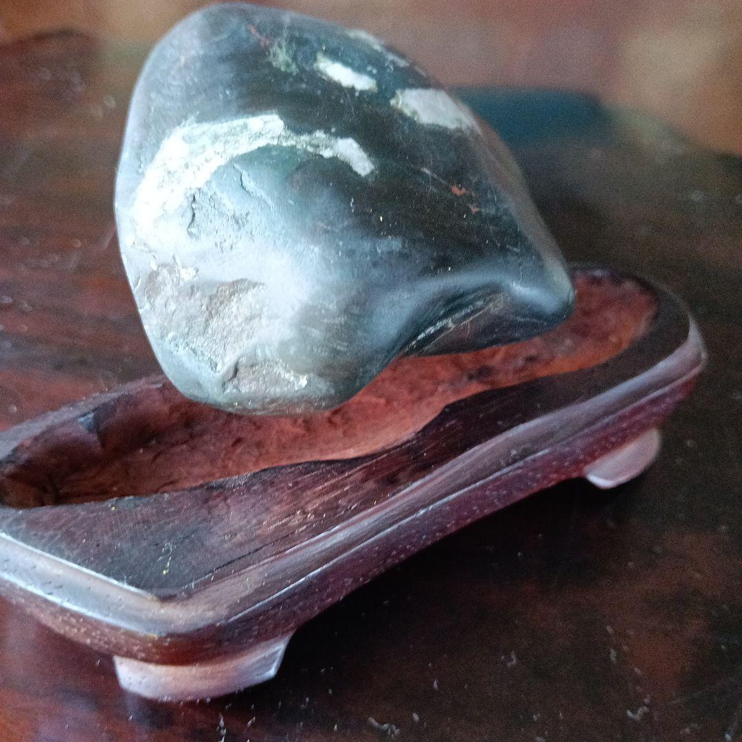 菊花石　天然石 インテリア置物 木製台座付き