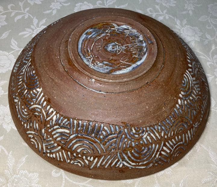 陶器　大皿　作家物　サインあり　直径約37.0cm