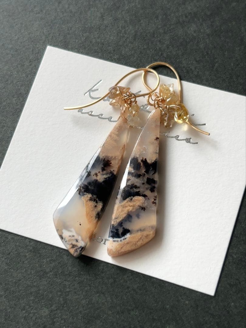 専用 B15 テルナテ島モスアゲートのピアス