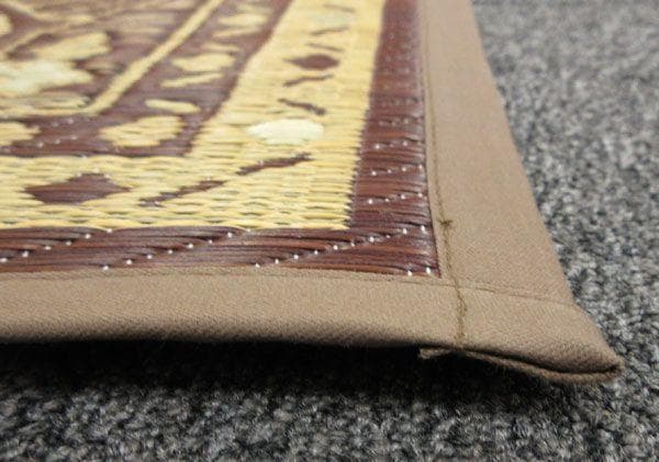 添島勲商店 国産 い草花ござ ラグマット 約190×190cm マハラジャ茶