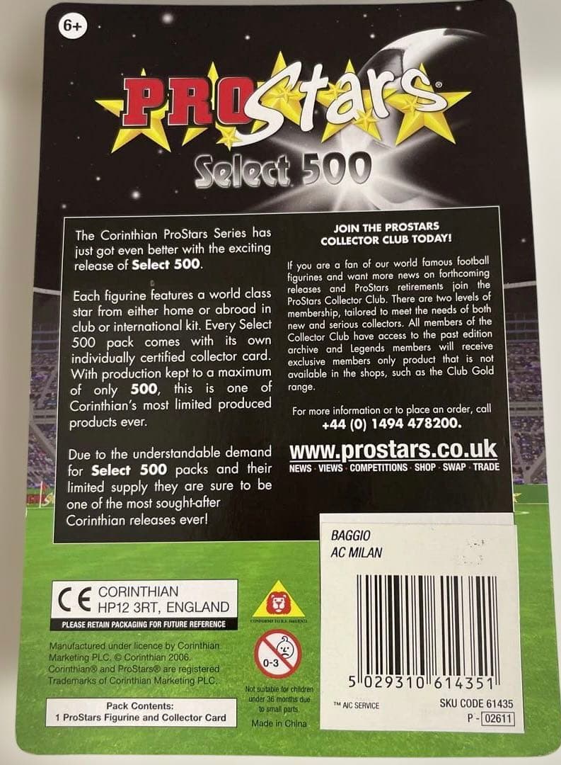 コリシアン　サッカーフィギュア　バッジョ　select500