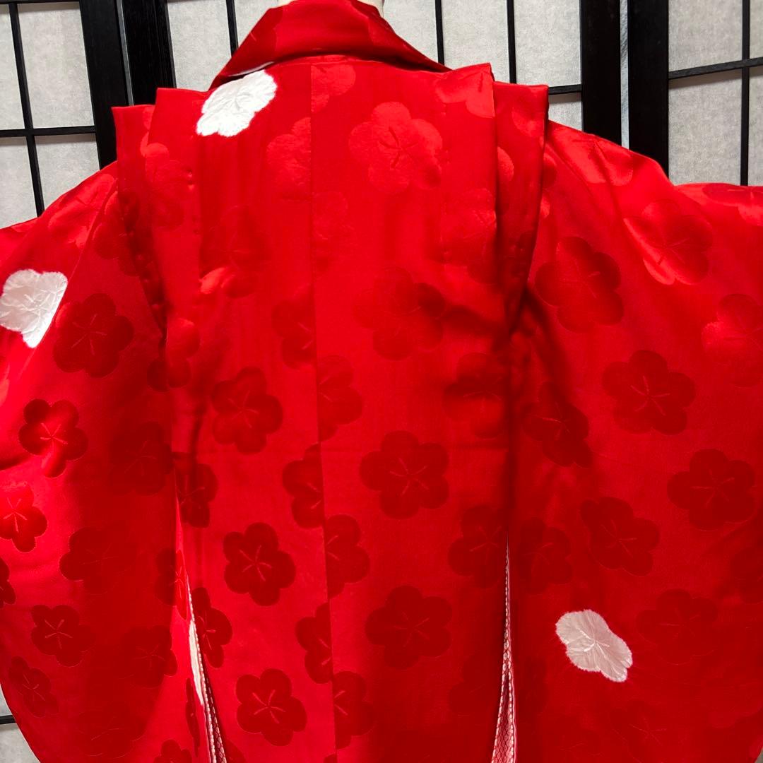 七五三　着物セット　被布　7歳　赤色　白色　美品
