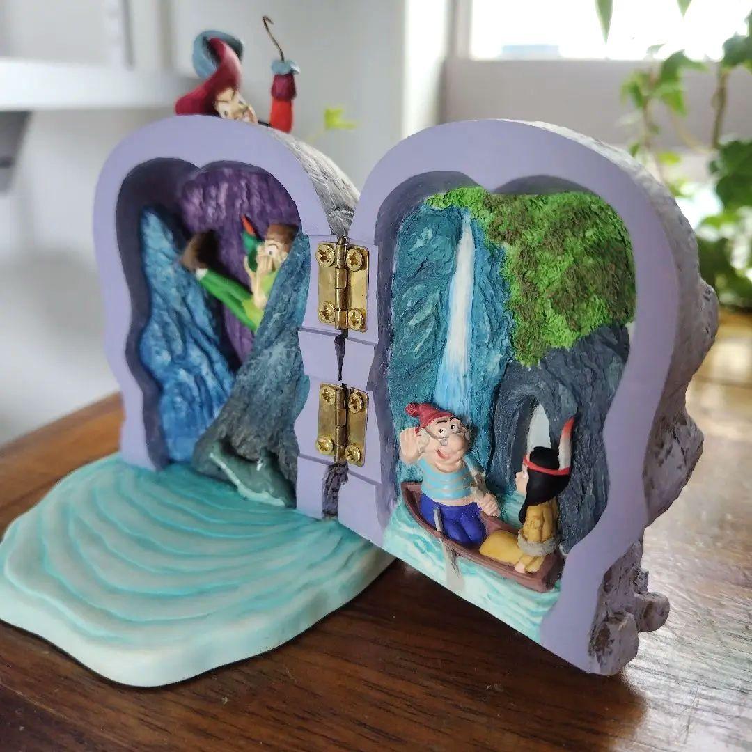 極美品！ディズニー NEVERLAND ピーターパンとフック船長 ドクロ置物