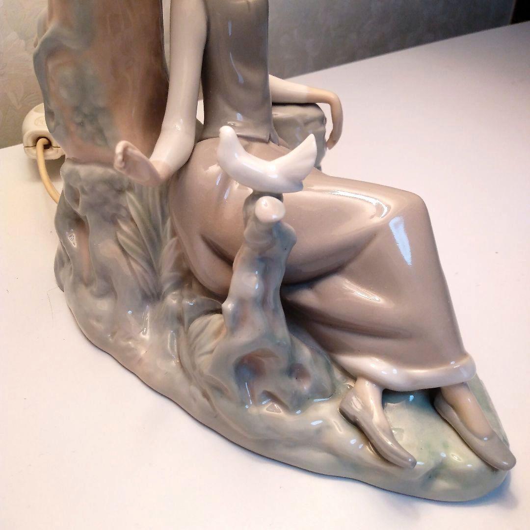 激レア❤リヤドロ　LLADRO ランプ　リヤドロランプ　鳩と少女　フィギュリン