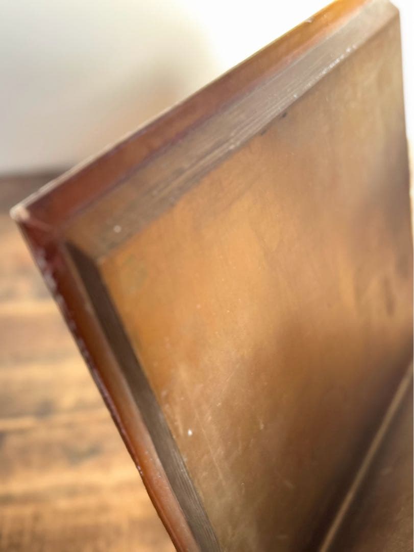 19世紀〜20世紀 マガジンラック ブックスタンド　革装風 × 鋳鉄脚（修復前）