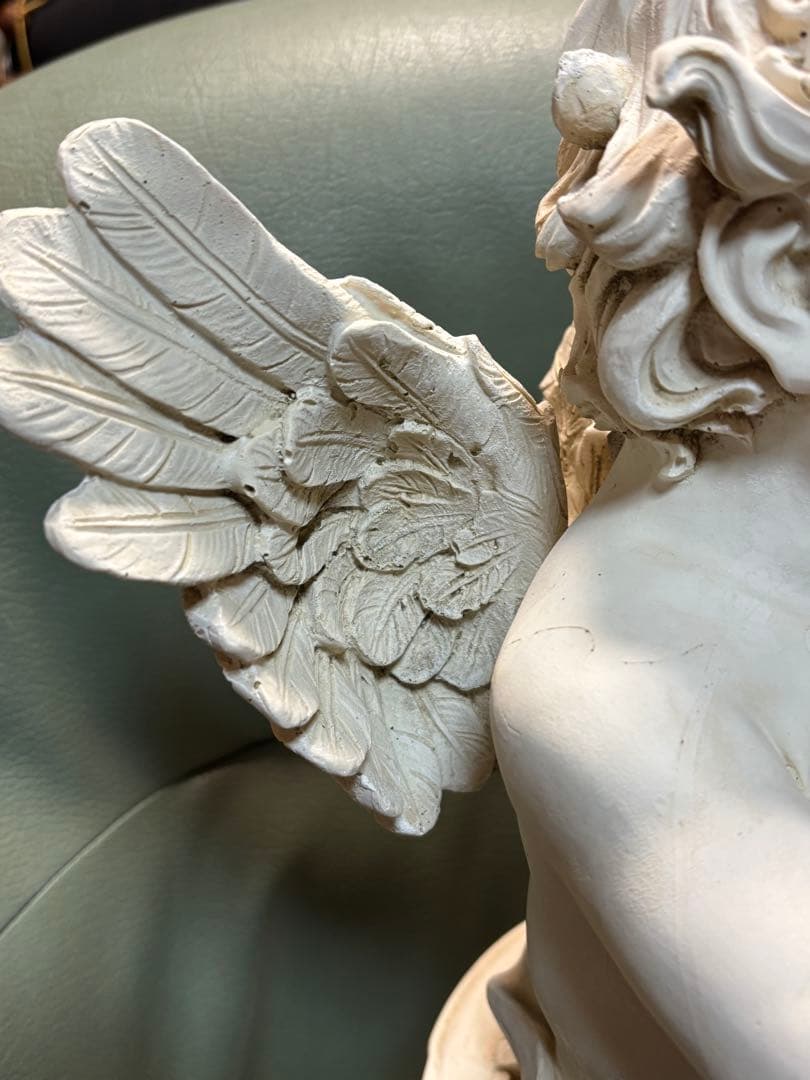 ☆週末大特価☆ホワイト天使のバイオリン像 約50センチ（現状品）