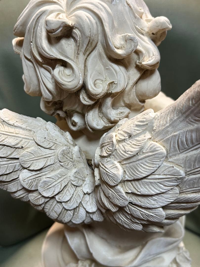 ☆週末大特価☆ホワイト天使のバイオリン像 約50センチ（現状品）