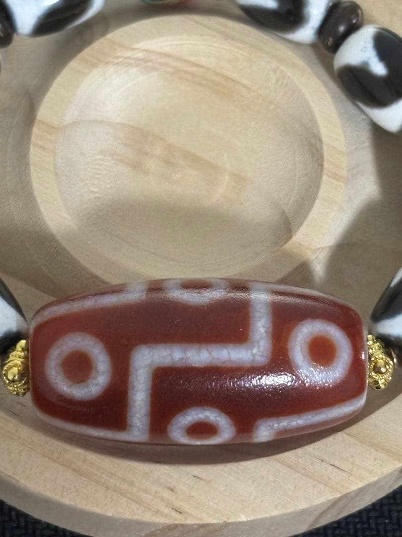 天珠 龍紋虎牙九眼 ブレスレット