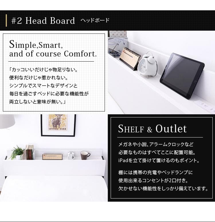 収納付き デザイン シングル ベッド（ロール梱包のボンネルコイルマットレス付き）