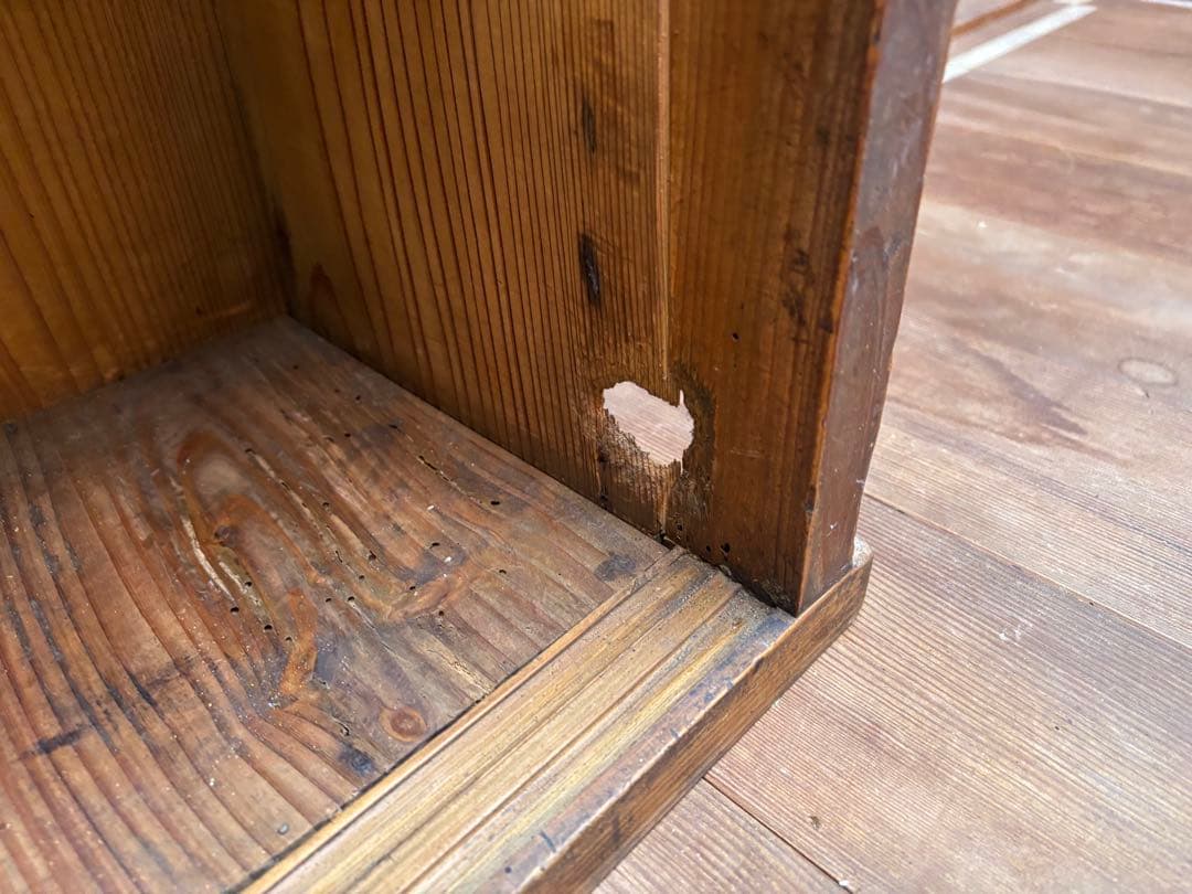 日本の古家具 ゆらガラス 戸棚 飾り棚 コレクションケース 本棚 古道具