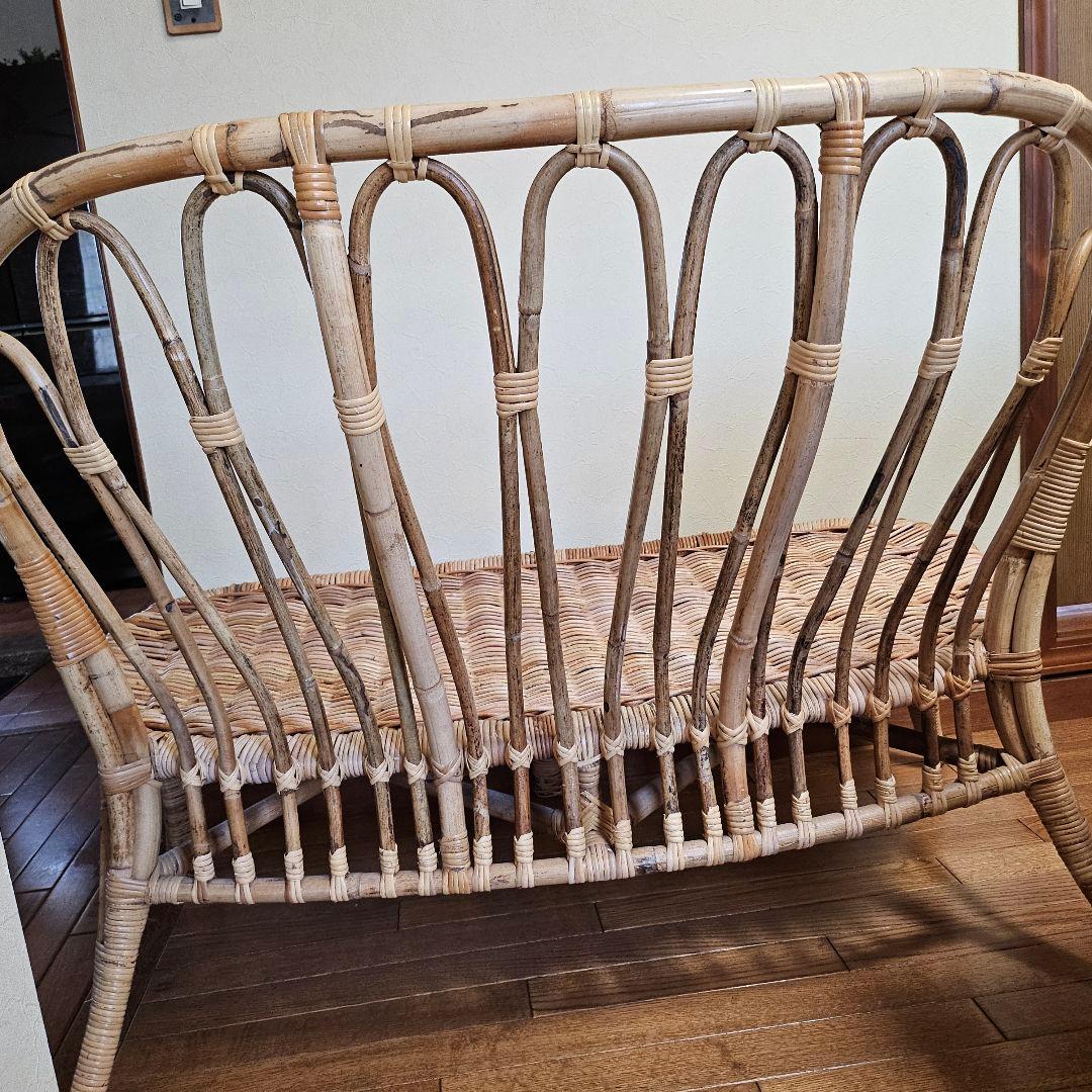 IKEA（イケア）ラタン ソファー 藤 2人掛け チェア 希少 レア