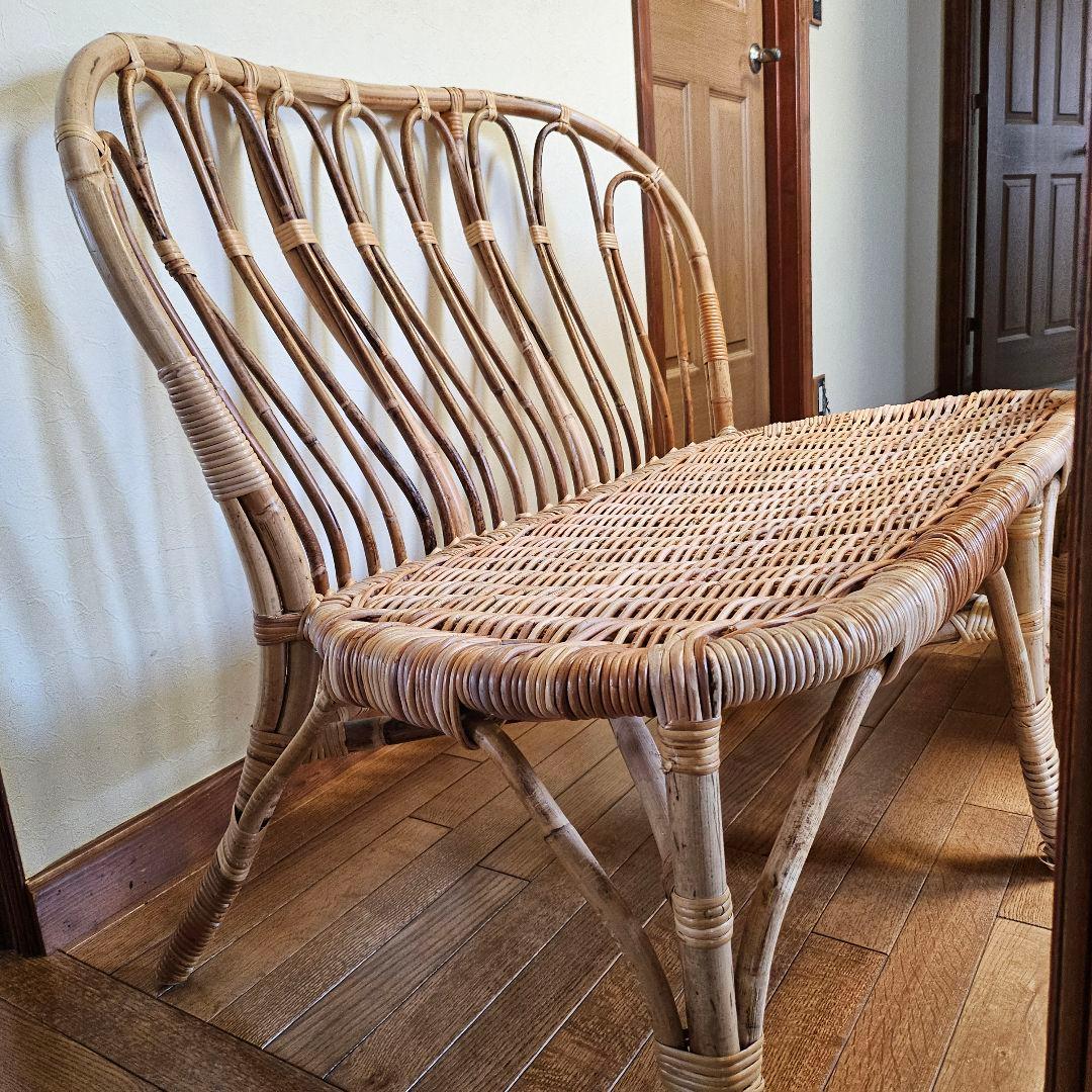 IKEA（イケア）ラタン ソファー 藤 2人掛け チェア 希少 レア