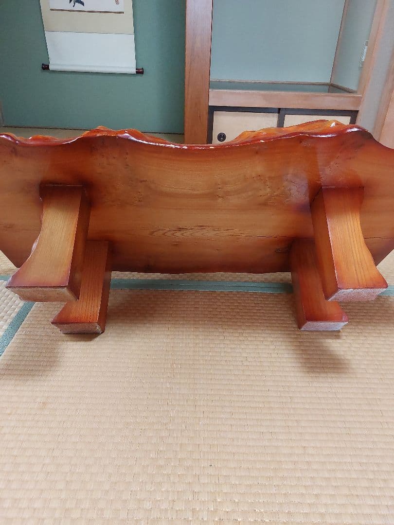 【再値下げ】高級銘木 　高級木材　一枚板　座卓　骨董品　珍品　昭和レトロ
