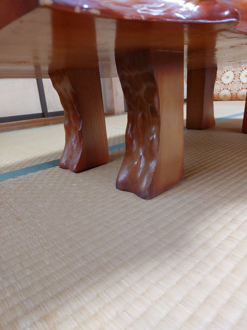 【再値下げ】高級銘木 　高級木材　一枚板　座卓　骨董品　珍品　昭和レトロ