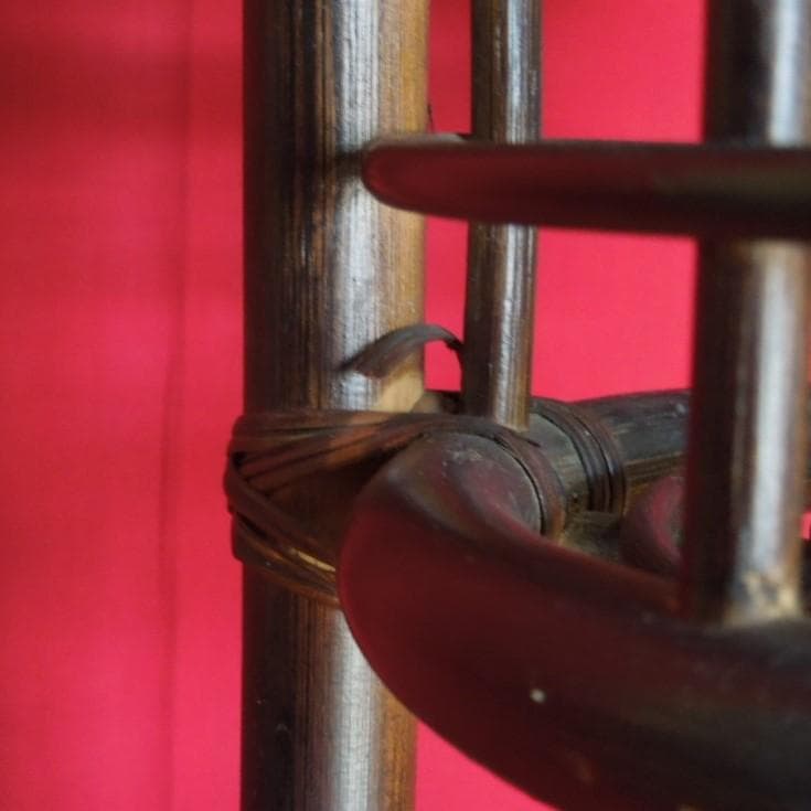 ラタン家具 籐家具 花台 フラワースタンド 黒 アンティーク