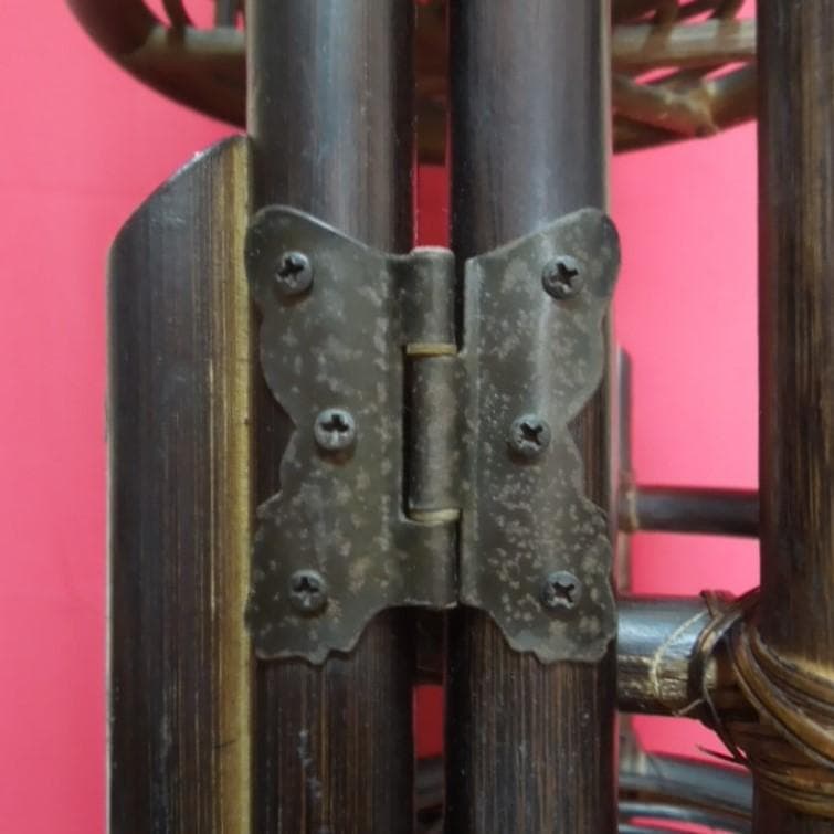 ラタン家具 籐家具 花台 フラワースタンド 黒 アンティーク