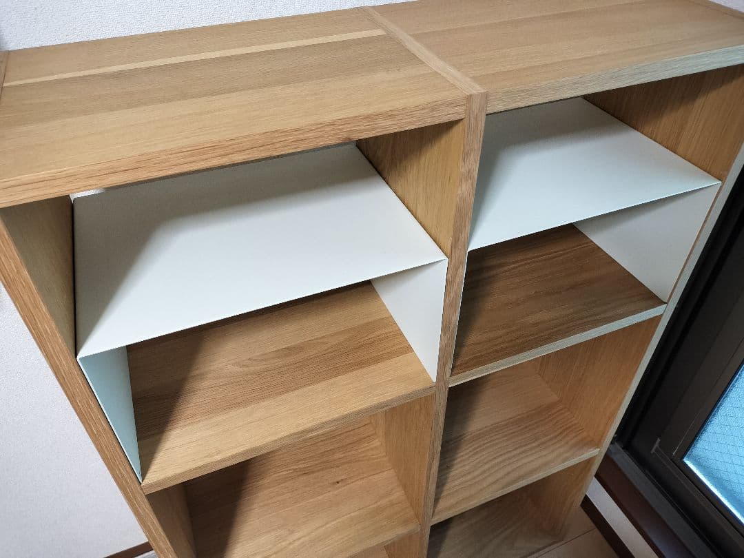 無印良品 スタッキングシェルフセット・３段×２列・オーク材（コの字棚つき）