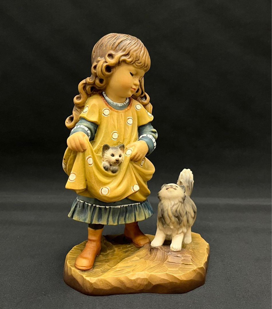 L*k様 極レア品ANRI アンリ人形 Sarah Kay「女の子と猫の親子」サ