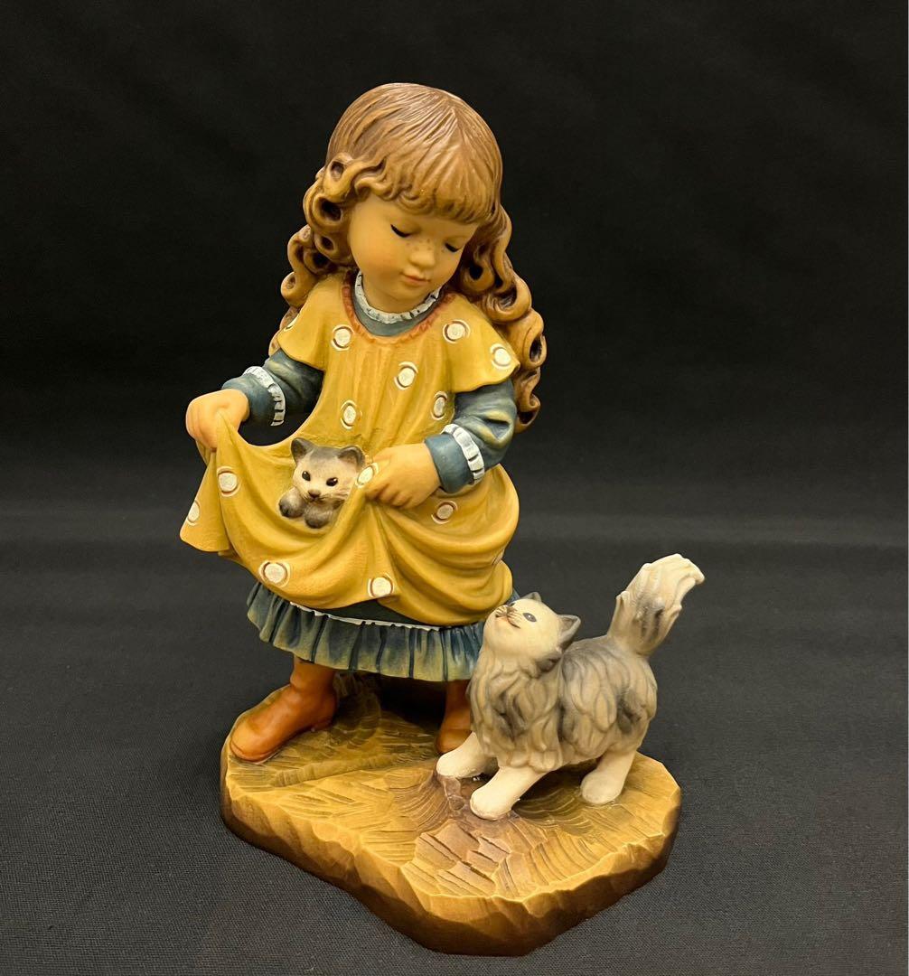 L*k様 極レア品ANRI アンリ人形 Sarah Kay「女の子と猫の親子」サ