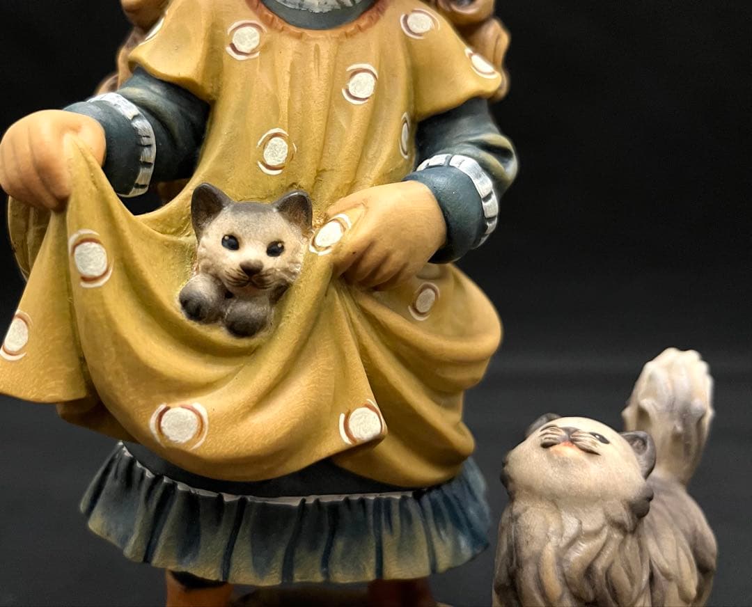 L*k様 極レア品ANRI アンリ人形 Sarah Kay「女の子と猫の親子」サ