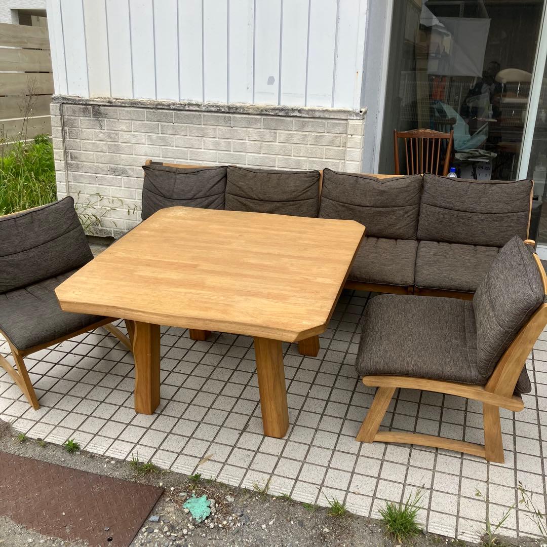 ② 北欧レトロ ミキモク 雅 木製フレーム アームレスチェア 一人掛けソファー