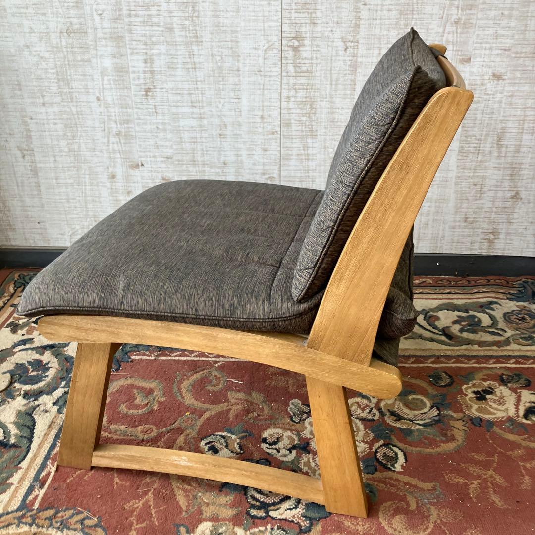 ② 北欧レトロ ミキモク 雅 木製フレーム アームレスチェア 一人掛けソファー