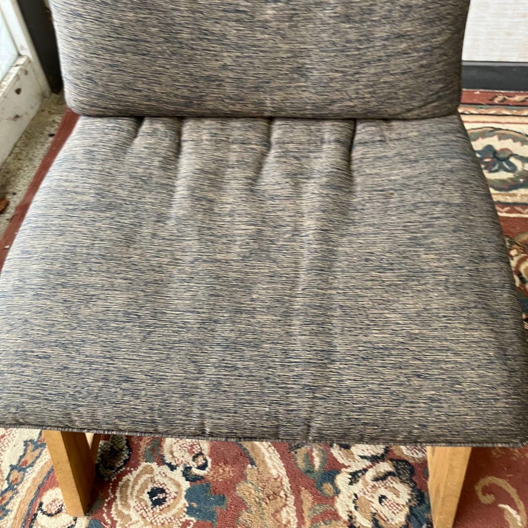 ② 北欧レトロ ミキモク 雅 木製フレーム アームレスチェア 一人掛けソファー