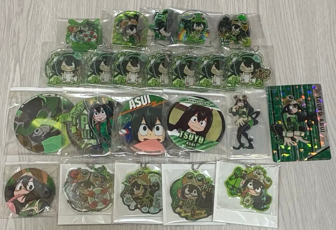 蛙吹梅雨 ヒロアカ まとめ売り キーホルダー 缶バッジ アクスタ カード
