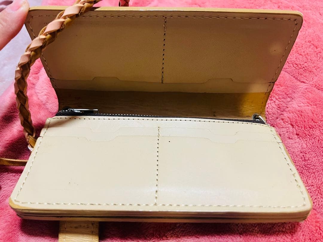 アルズニ　花柄本革長財布 ピンク