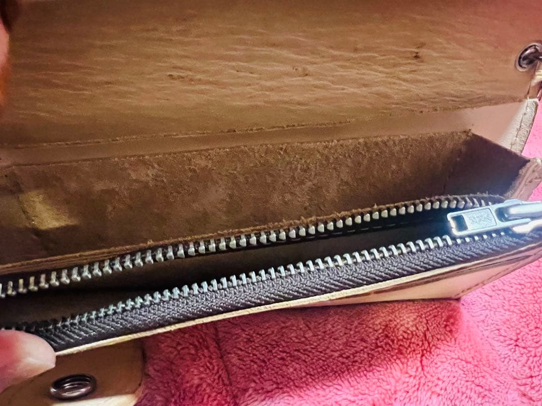 アルズニ　花柄本革長財布 ピンク