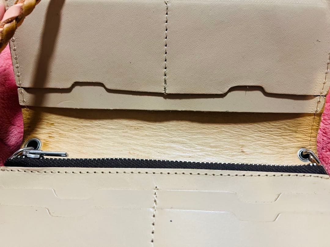 アルズニ　花柄本革長財布 ピンク