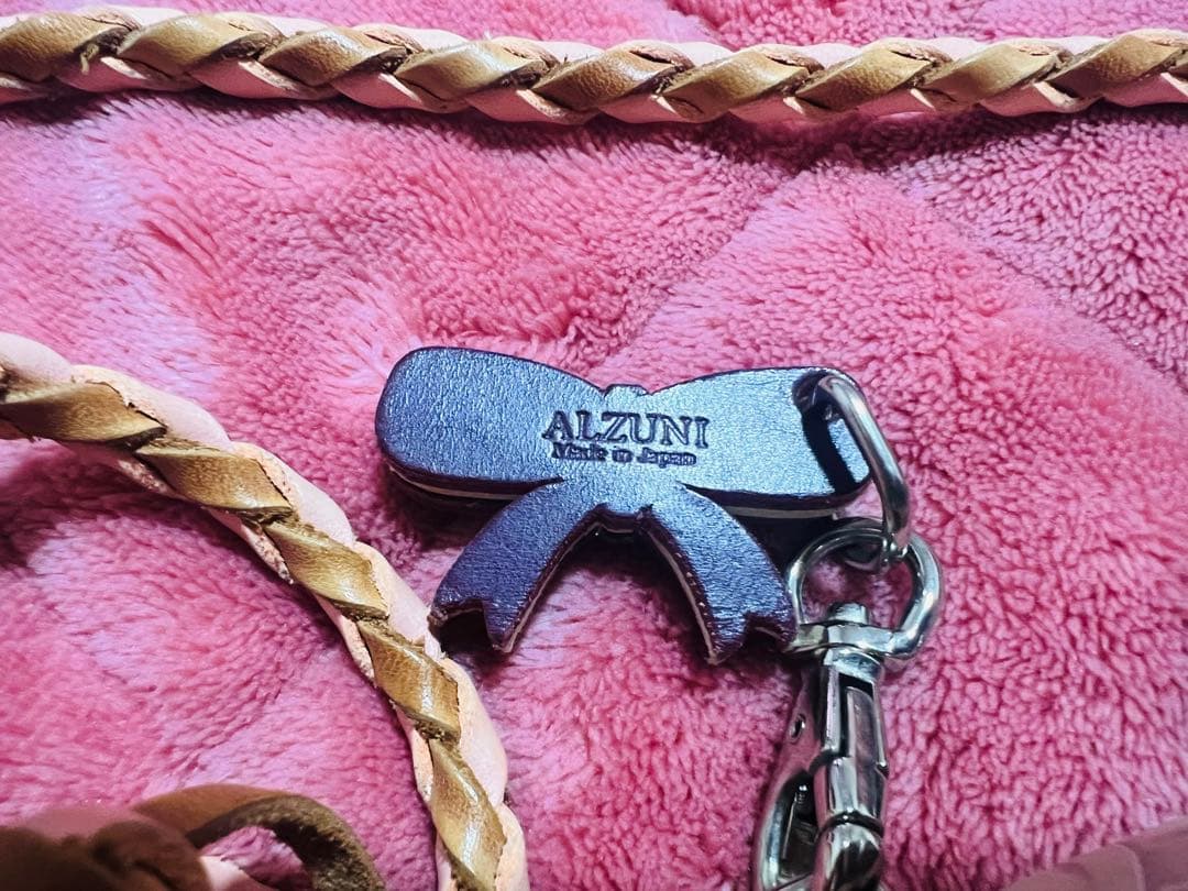 アルズニ　花柄本革長財布 ピンク