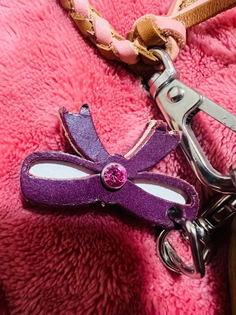 アルズニ　花柄本革長財布 ピンク