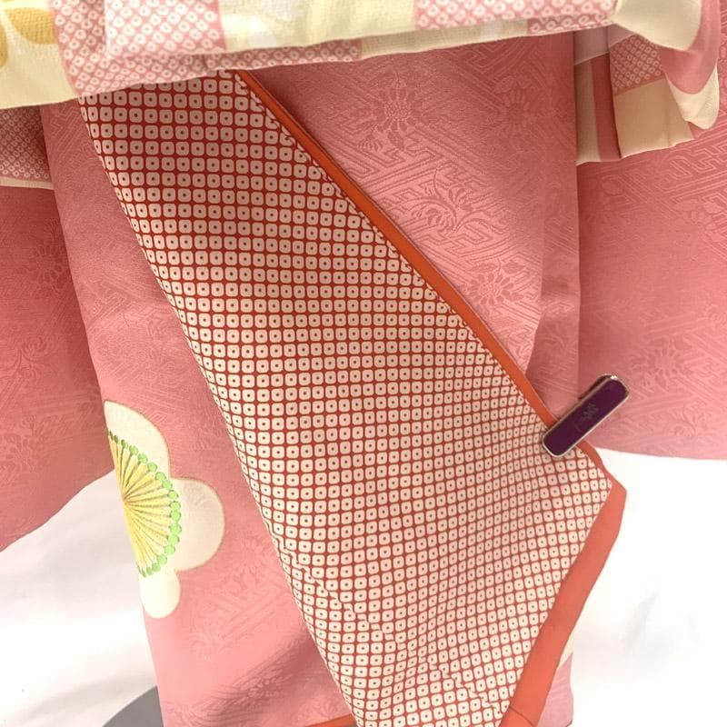 505ag35■七五三 千總 三歳 女児 着物&被布 刺繍 梅■美品