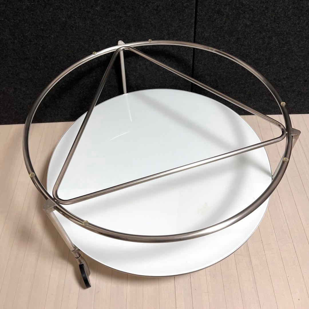 イケア　STRIND ストリンド　ガラステーブル　円形テーブル　ローテーブル