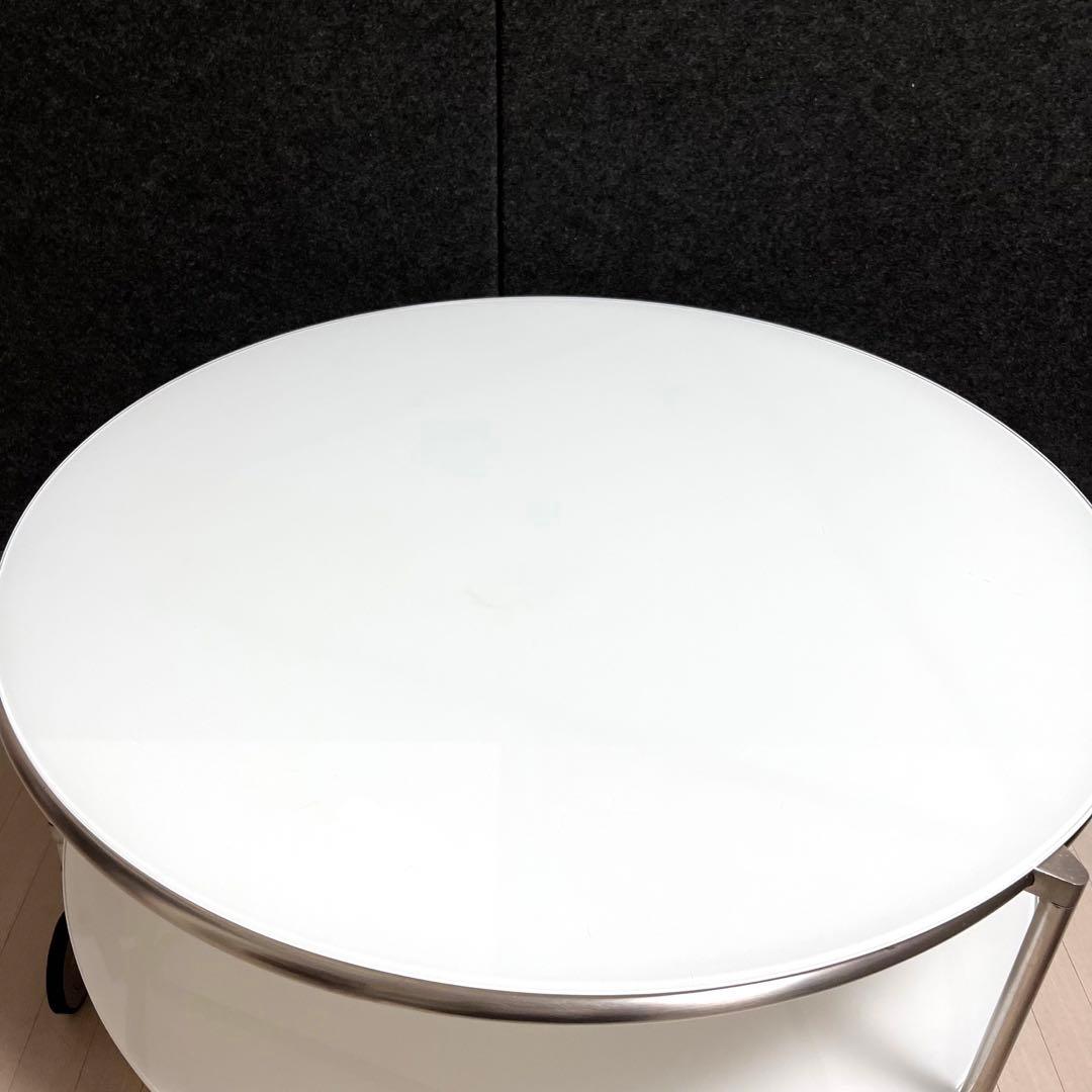 イケア　STRIND ストリンド　ガラステーブル　円形テーブル　ローテーブル