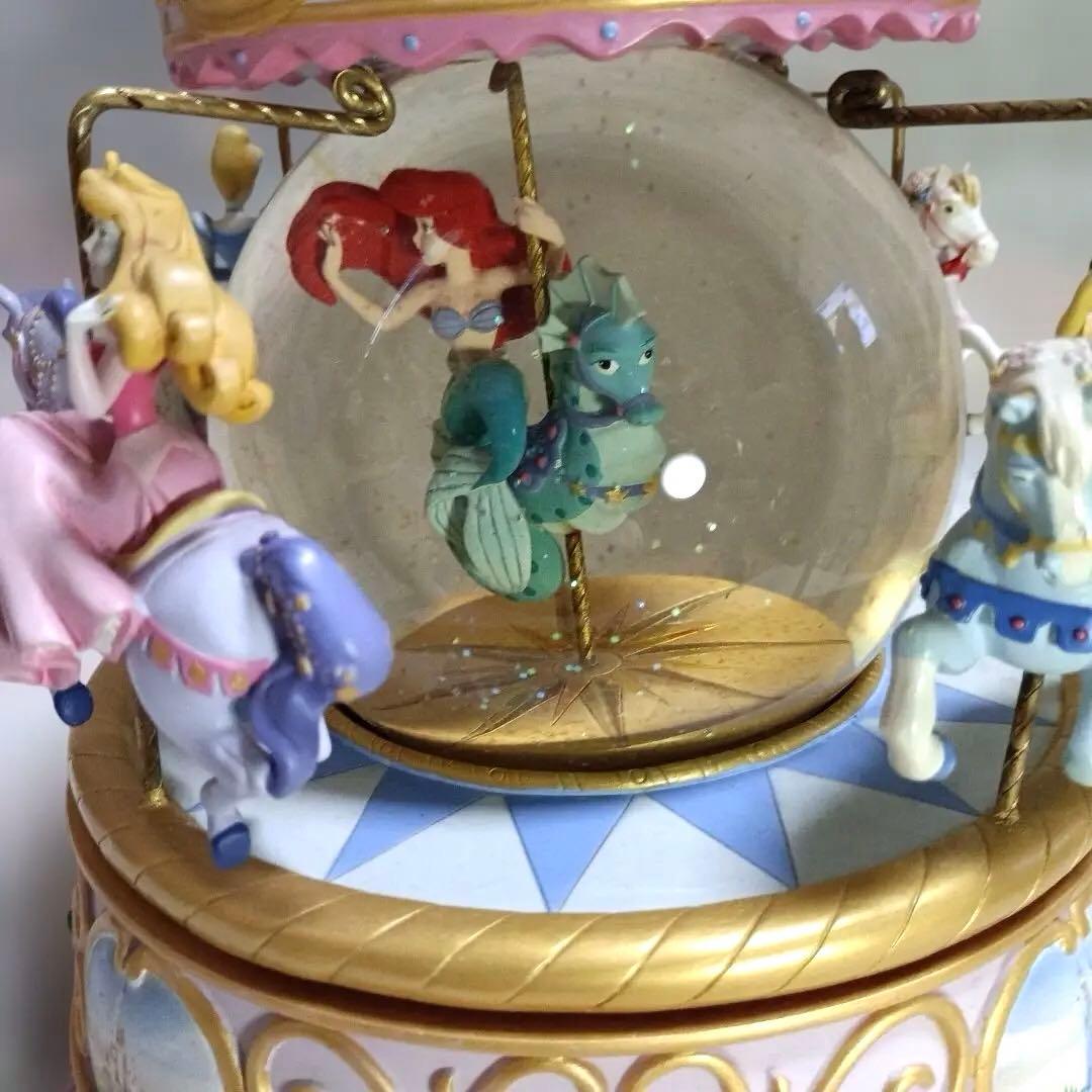 レア　ディズニープリンセス　オルゴール　スノードーム　メリーゴーランド　アリエル