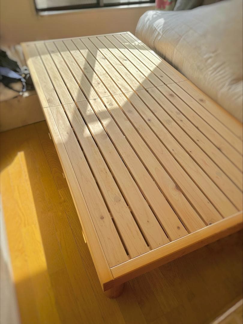 国産天然 ひのきベッド　シングル　檜すのこベッド　ロータイプ
