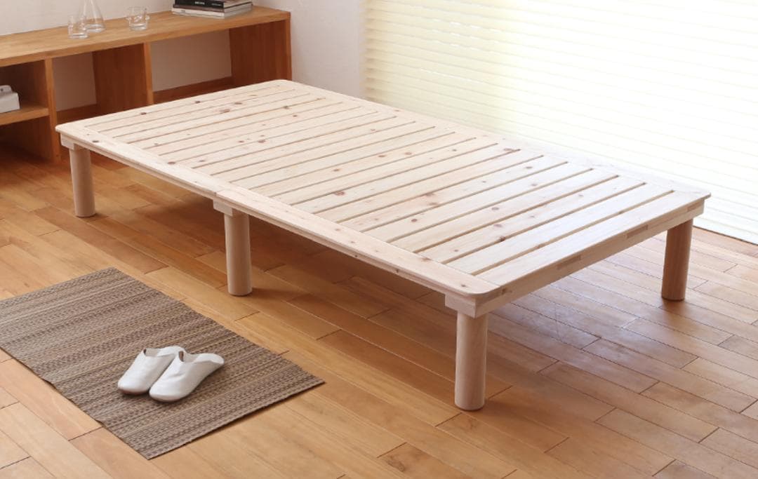 国産天然 ひのきベッド　シングル　檜すのこベッド　ロータイプ