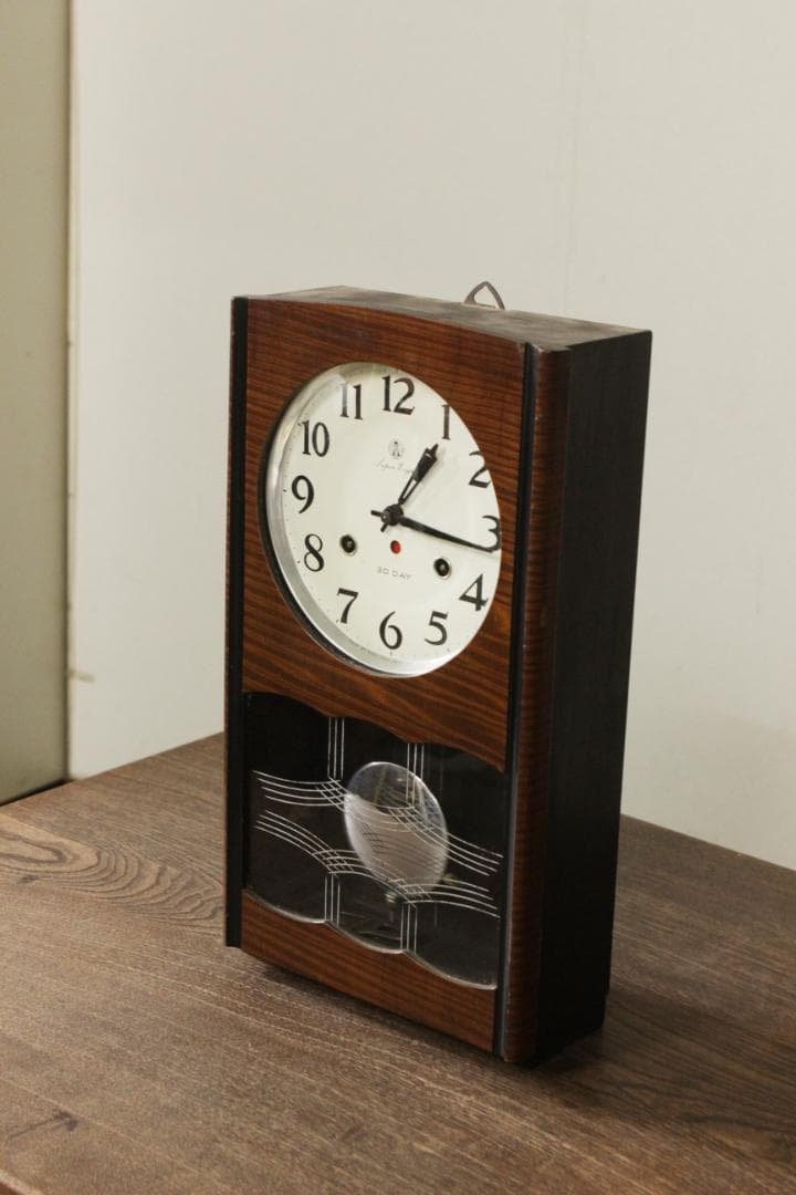 動作品 アイチ 古い 振り子時計 柱時計 掛け時計 古時計 昭和レトロ