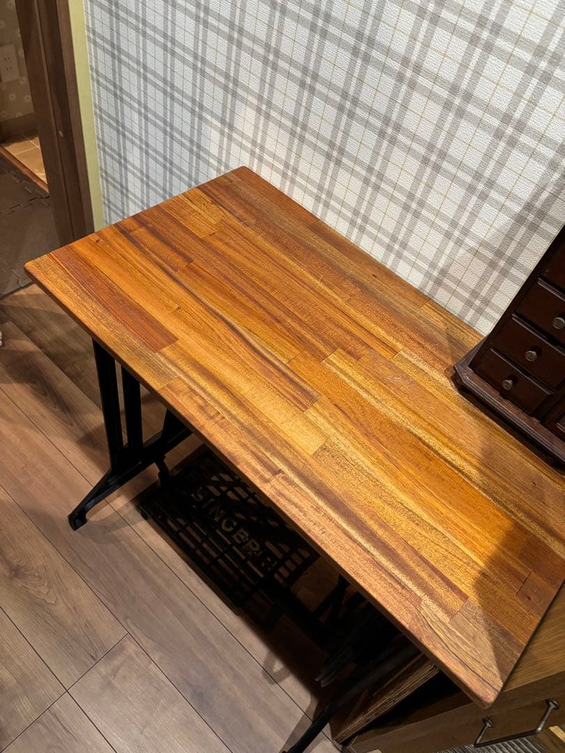 アンティーク　ミシン脚　デスク　シンガー