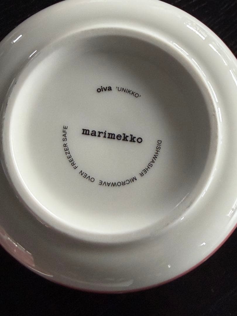 マリメッコ　ウニッコ　ピンクxブラウン　500mlボウル・13.5cm・ラテマグ