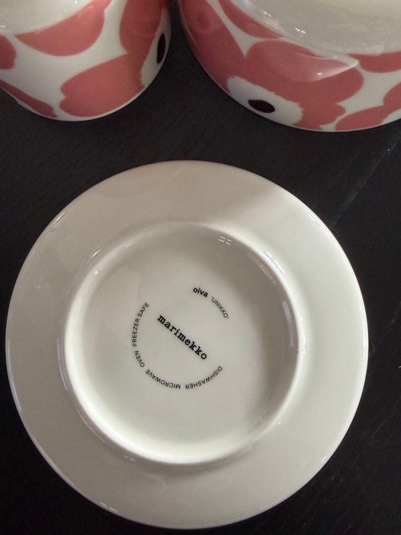 マリメッコ　ウニッコ　ピンクxブラウン　500mlボウル・13.5cm・ラテマグ