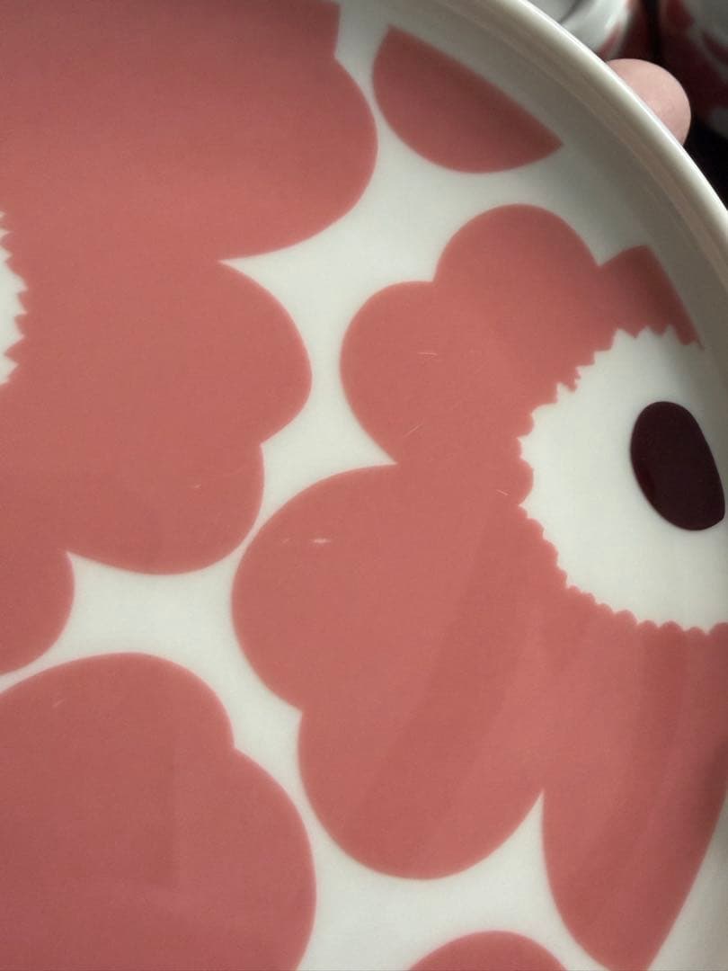 マリメッコ　ウニッコ　ピンクxブラウン　500mlボウル・13.5cm・ラテマグ