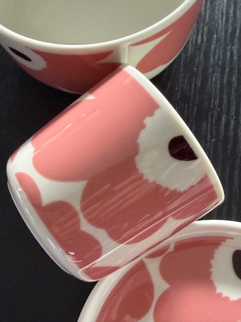 マリメッコ　ウニッコ　ピンクxブラウン　500mlボウル・13.5cm・ラテマグ