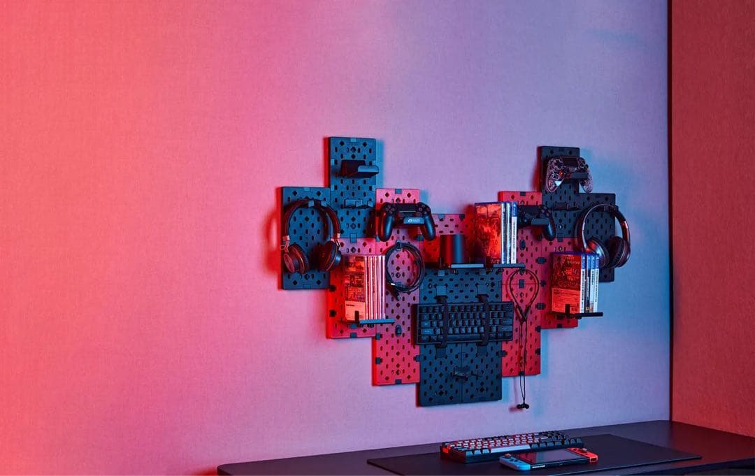 ペグボード14個 ブラック&レッド