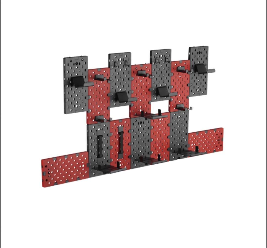 ペグボード14個 ブラック&レッド