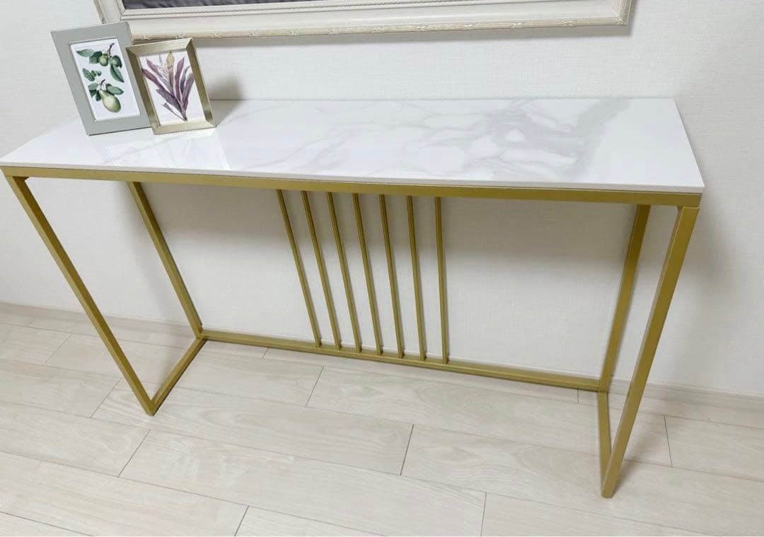 2025購入　華やか素敵なゴールド飾り棚大理石デザイン　幅約120cm